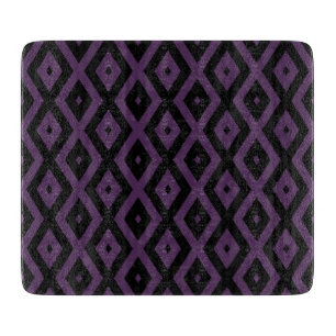 Dark purple and black diamond pattern cutting board