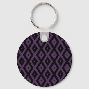 Dark purple and black diamond pattern keychain