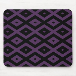 Dark purple and black diamond pattern mouse pad