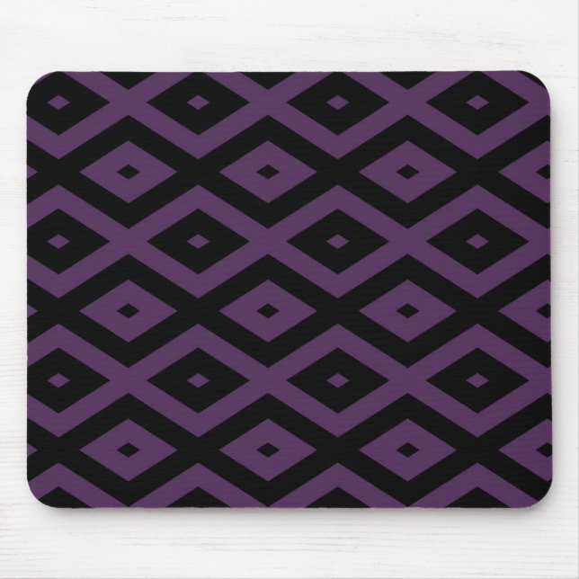 Dark purple and black diamond pattern mouse pad (Front)