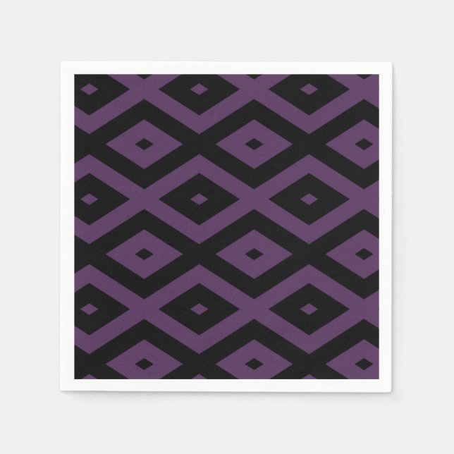 Dark purple and black diamond pattern napkin (Front)