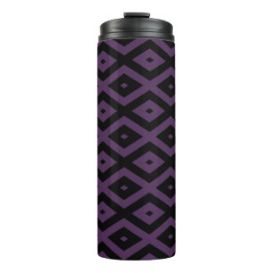 Dark purple and black diamond pattern thermal tumbler