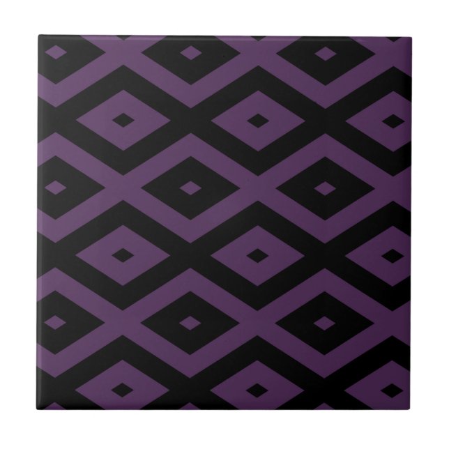 Dark purple and black diamond pattern tile (Front)
