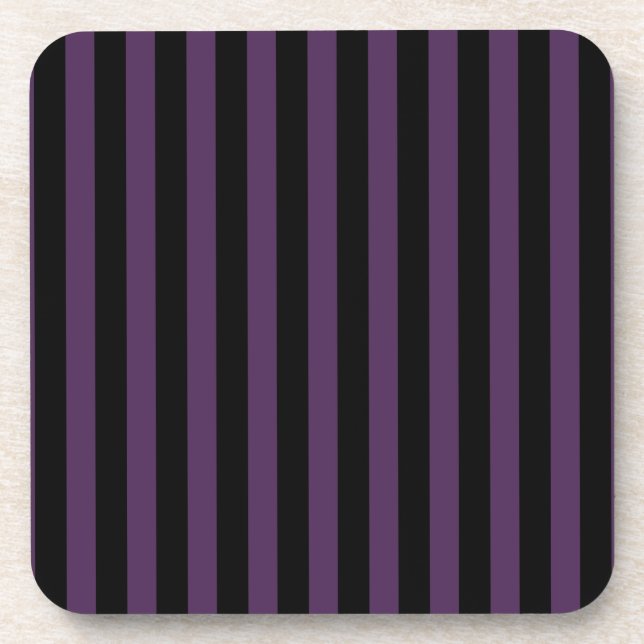 Dark purple and black stripes coaster (Front)