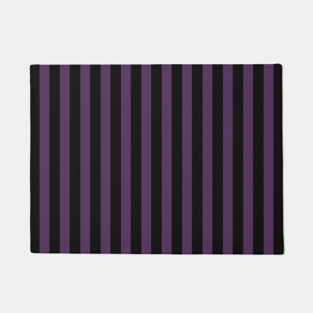 Dark purple and black stripes doormat (Front)