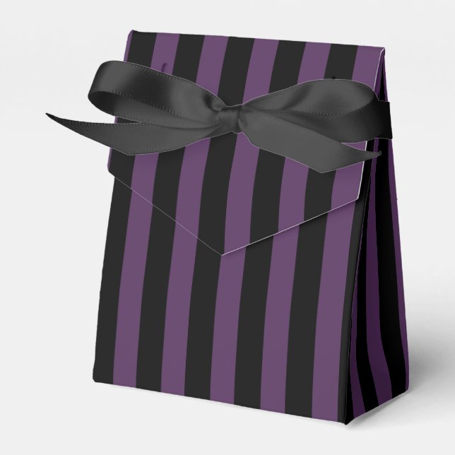 Dark purple and black stripes favor box (Front Side)