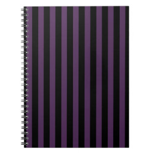 Dark purple and black stripes notebook