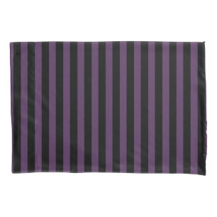 Dark purple and black stripes pillowcase