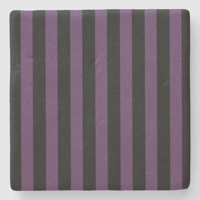 Dark purple and black stripes stone coaster (Front)