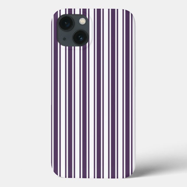 Dark purple and white candy stripes Case-Mate iPho iPhone Case (Back)