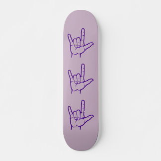 Dark Purple ASL I Love You Skateboard