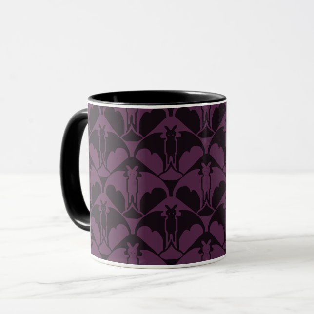 Dark Purple Batty Coffee Mug (Front Left)