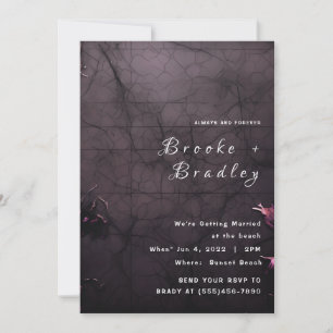Dark Purple & Black Gothic Wedding Invitation