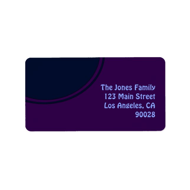 Dark purple blue mod circle label (Front)
