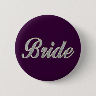 Dark Purple Bride with bling 2 Inch Round Button