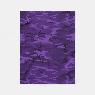 Dark Purple Camo Fleece Blanket