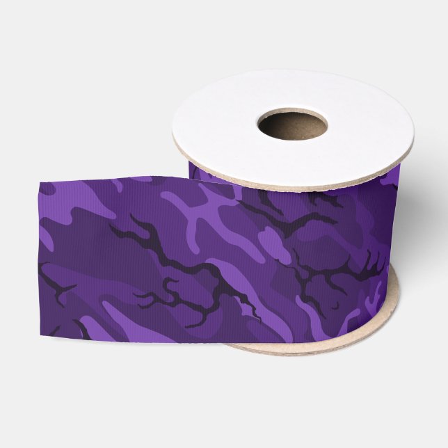 Dark Purple Camo Grosgrain Ribbon (Spool)