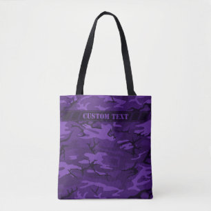 Dark Purple Camo Tote w/ Custom Text