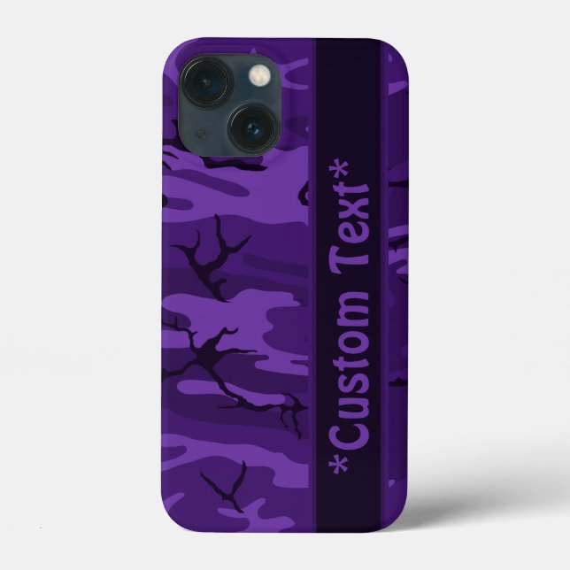 Dark Purple Camo w/ Custom Text Case-Mate iPhone Case (Back)