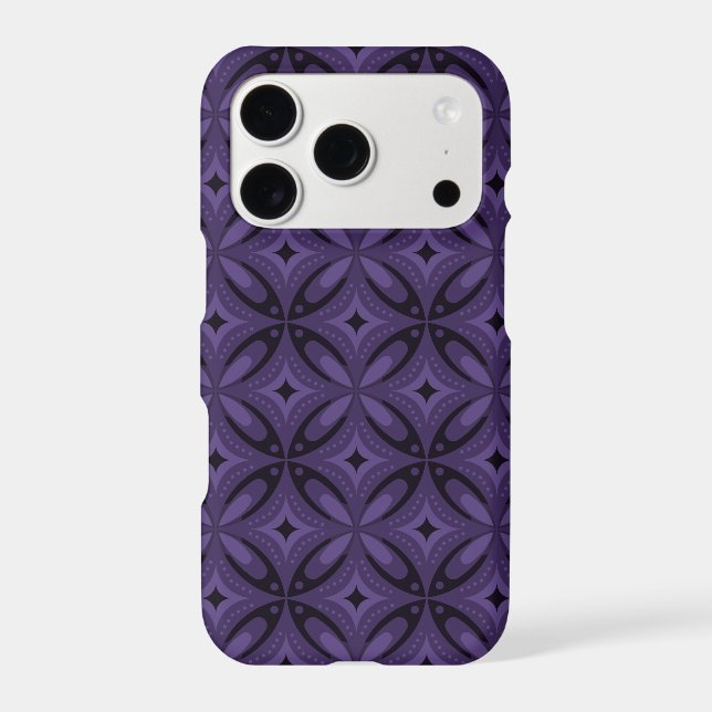 Dark Purple Colored Retro Pattern (Back)