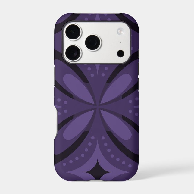 Dark Purple Colored Retro Pattern (Back)