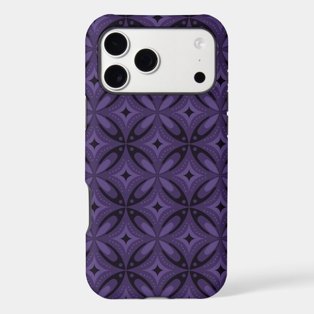 Dark Purple Colored Retro Pattern (Verso)