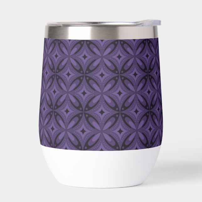 Dark Purple Coloured Retro Pattern (Left)