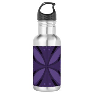 Dark Purple Coloured Retro Pattern 532 Ml Water Bottle