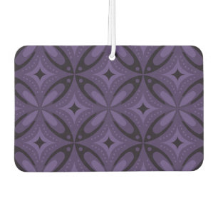 Dark Purple Coloured Retro Pattern Air Freshener