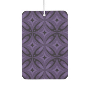Dark Purple Coloured Retro Pattern Air Freshener