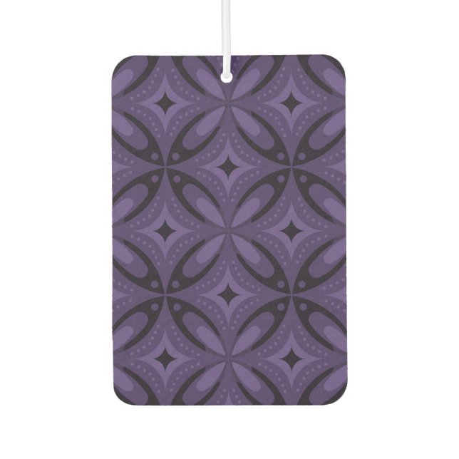 Dark Purple Coloured Retro Pattern Air Freshener (Front)