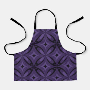 Dark Purple Coloured Retro Pattern Apron