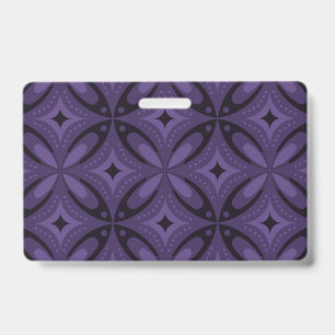 Dark Purple Coloured Retro Pattern Badge