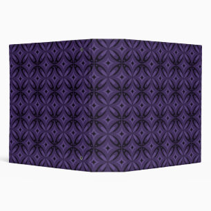 Dark Purple Coloured Retro Pattern Binder