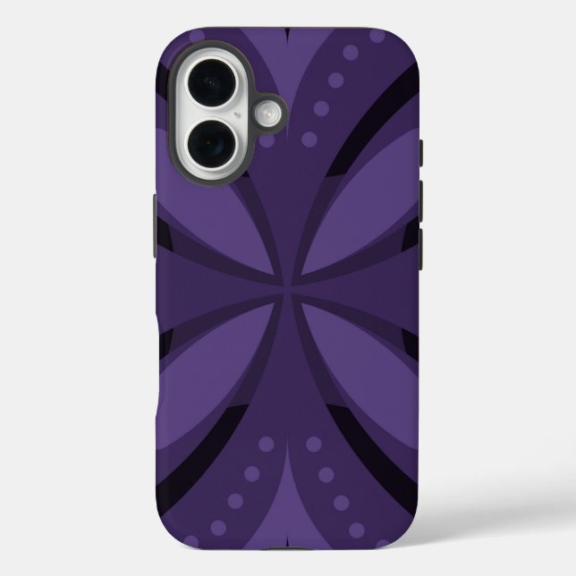 Dark Purple Coloured Retro Pattern Case-Mate iPhone Case (Back)