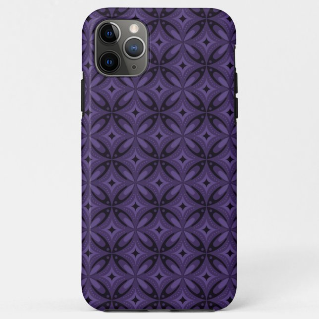 Dark Purple Coloured Retro Pattern Case-Mate iPhone Case (Back)