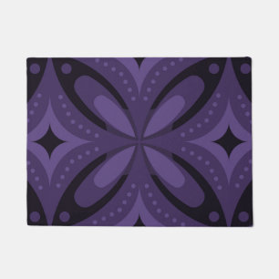 Dark Purple Coloured Retro Pattern Doormat