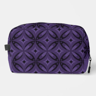 Dark Purple Coloured Retro Pattern Dopp Kit
