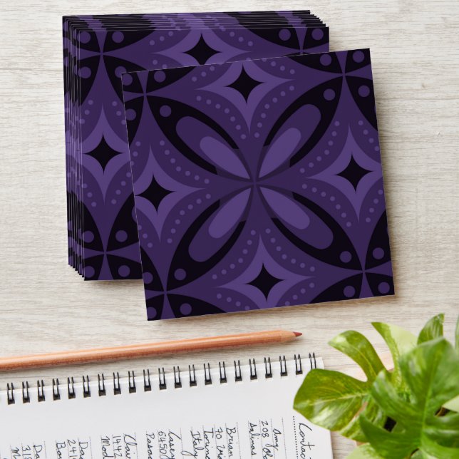 Dark Purple Coloured Retro Pattern Envelope (Stacked)