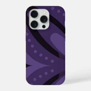 Dark Purple Coloured Retro Pattern iPhone 15 Pro Case