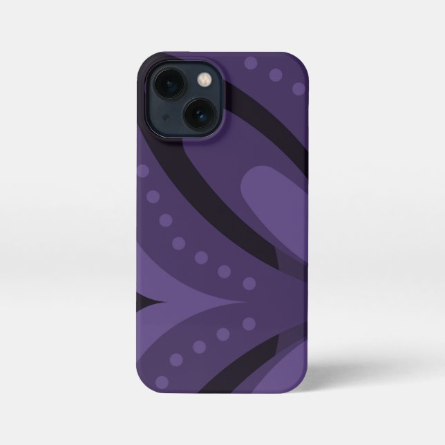 Dark Purple Coloured Retro Pattern iPhone Case (Back)