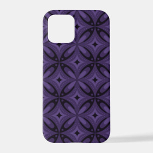 Dark Purple Coloured Retro Pattern iPhone 12 Pro Case