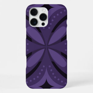 Dark Purple Coloured Retro Pattern iPhone 16 Pro Max Case