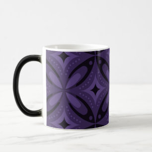 Dark Purple Coloured Retro Pattern Magic Mug