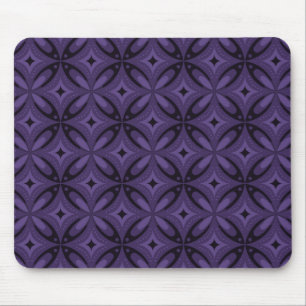 Dark Purple Coloured Retro Pattern Mouse Pad