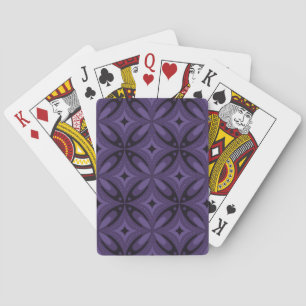 Dark Purple Coloured Retro Pattern Playing Cards