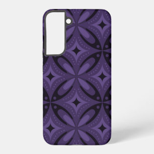 Dark Purple Coloured Retro Pattern Samsung Galaxy Case