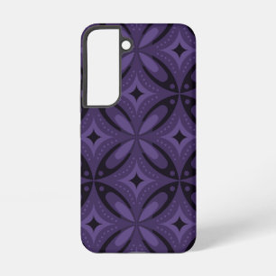 Dark Purple Coloured Retro Pattern Samsung Galaxy Case