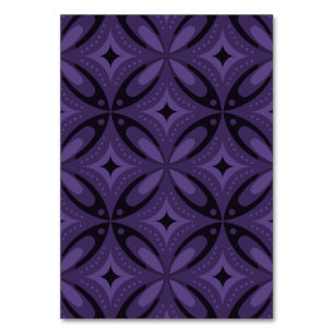 Dark Purple Coloured Retro Pattern Table Number
