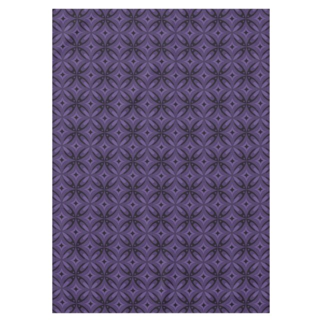 Dark Purple Coloured Retro Pattern Tablecloth (Front)